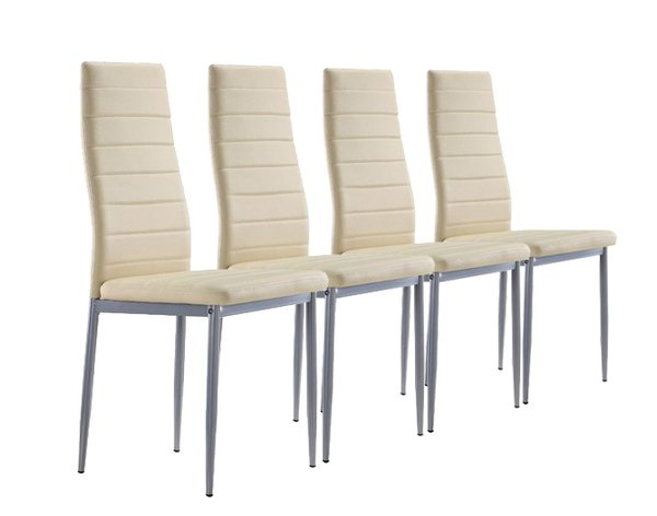 Conjunto de 4 cadeiras em pele sintética ( bege)
