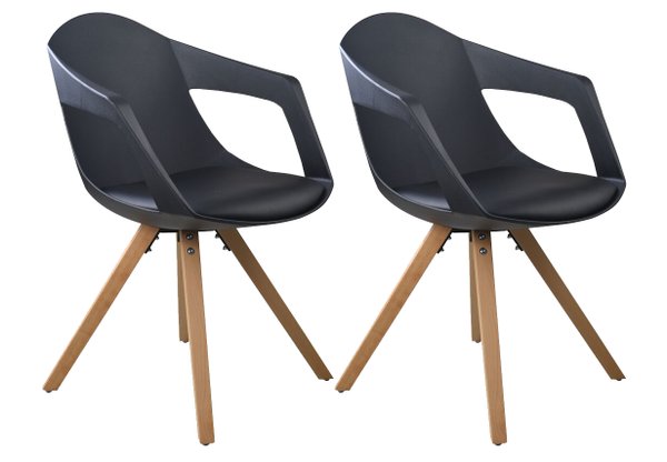 Conjunto de 2 cadeiras pretas - NORDIQUE