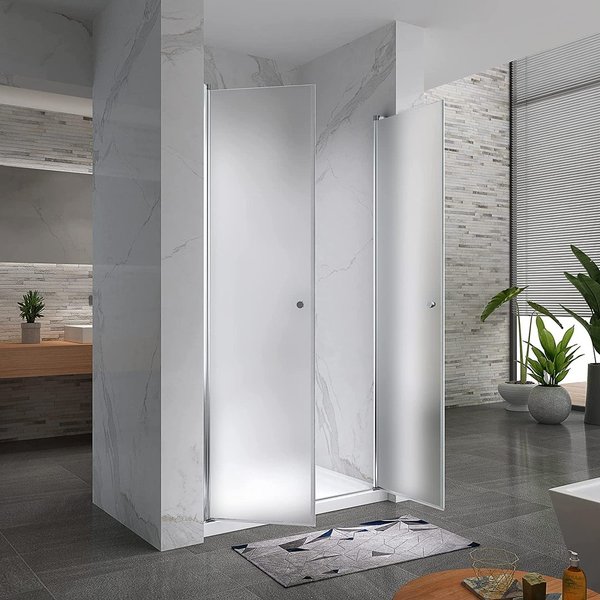 Porte de douche hauteur 195 cm (verre dépoli)