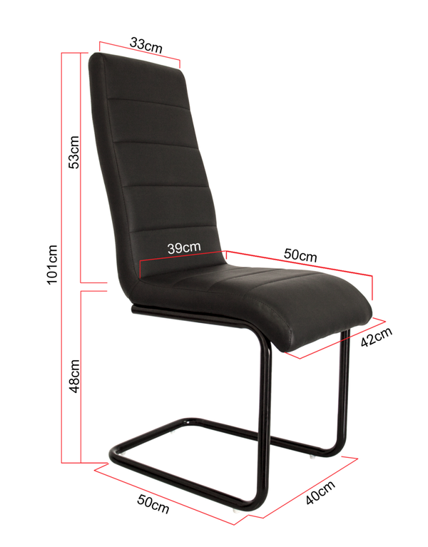 Lot de 4 chaises design S5 (NOIR)