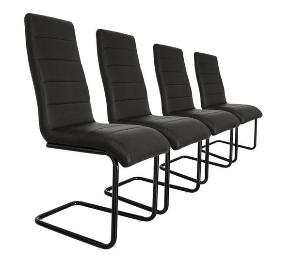 Lot de 4 chaises design S9 (NOIR)