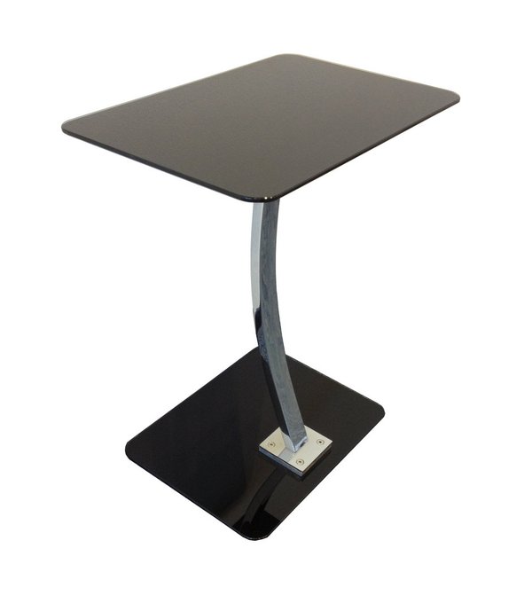 Table d'appoint / Support pour PC en verre trempé avec pied chromé