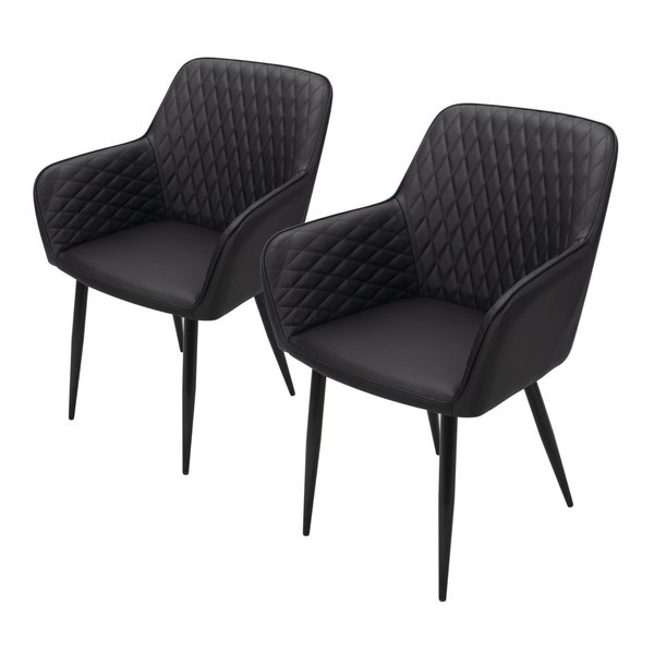 Lot de 2 chaises avec revêtement en simili cuir
