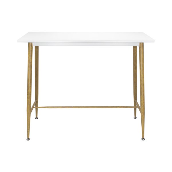 Table de Bar, Table Haute, Table de Cuisine, Table de Salle à Manger Blanc/Couleur Bois - 110 cm x 5