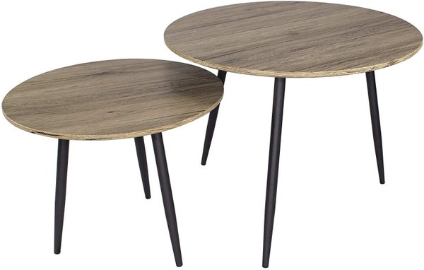 Set de 2 tables basses rondes (65cm/50cm)