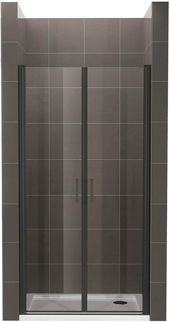 Porte de douche verre transparent - Black Edition - Hauteur 180 cm